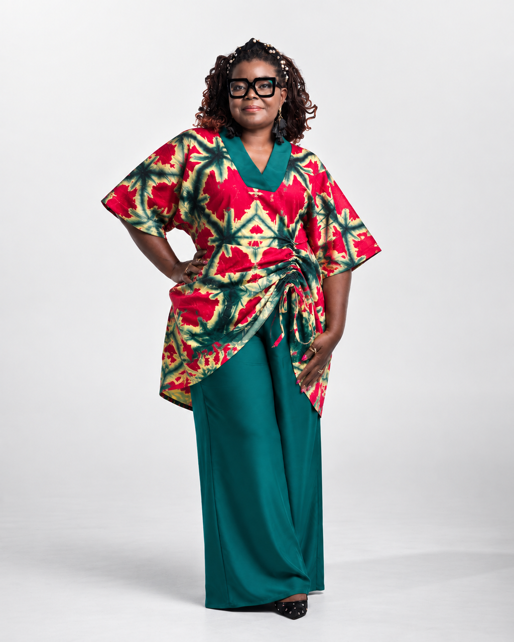 Moyo Draped Two-Piece Set — Mosaic