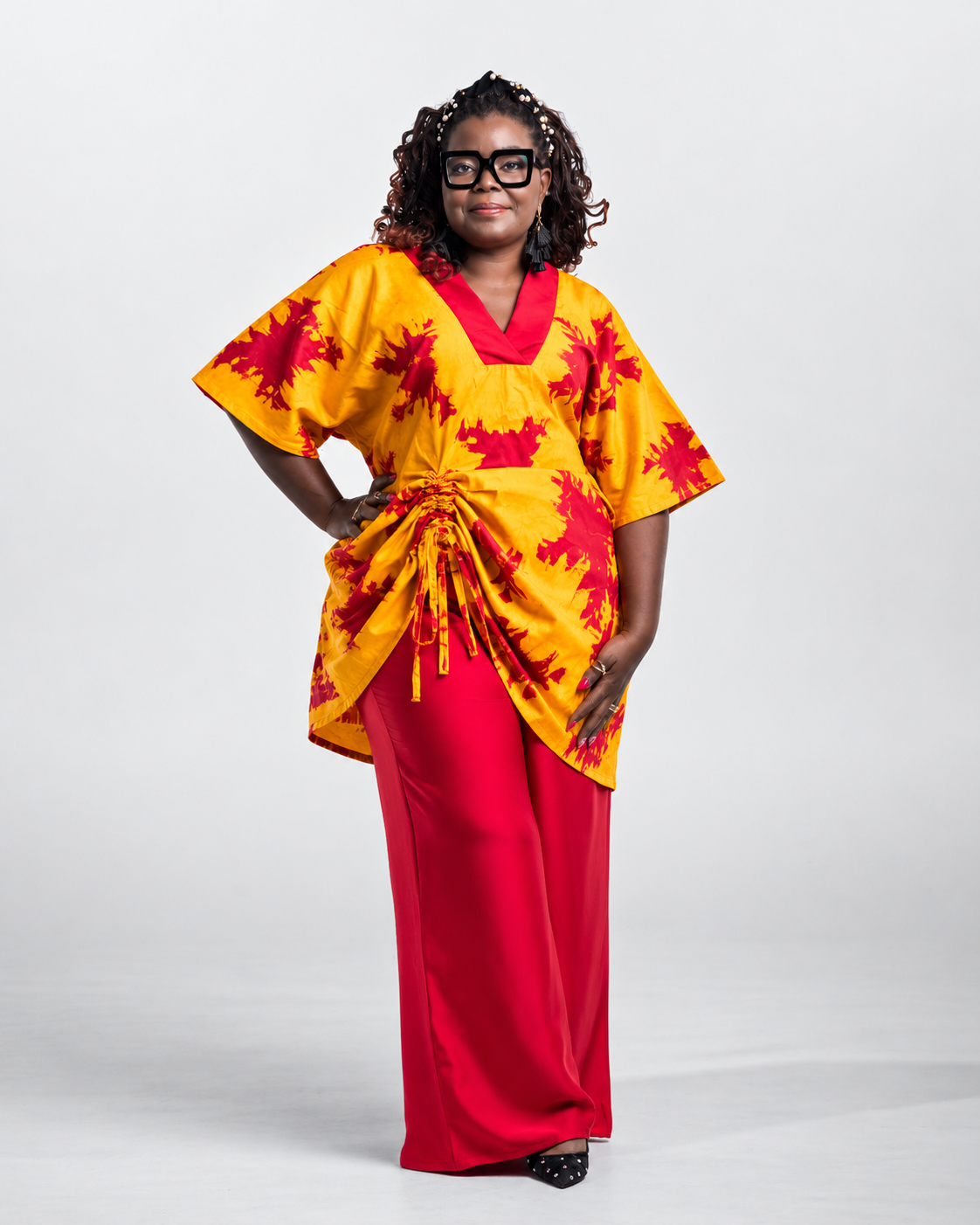 Moyo Draped Two-Piece Set — Solar